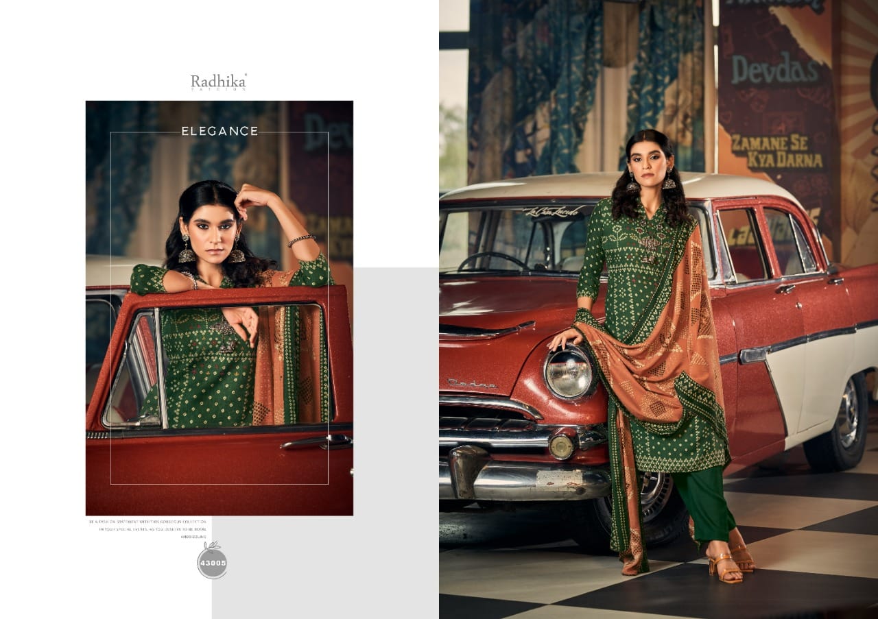 Radhika Sumyra Bandish Fancy Wear Designer Pure Pashmina Designer Print Dress Material